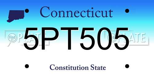 5PT505 Connecticut License Plate