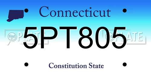 5PT805 Connecticut License Plate