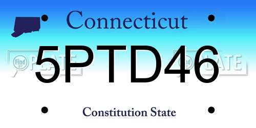 5PTD46 Connecticut License Plate