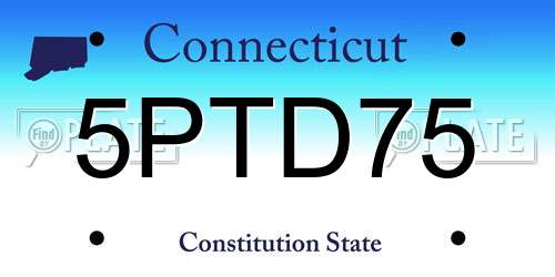5PTD75 Connecticut License Plate