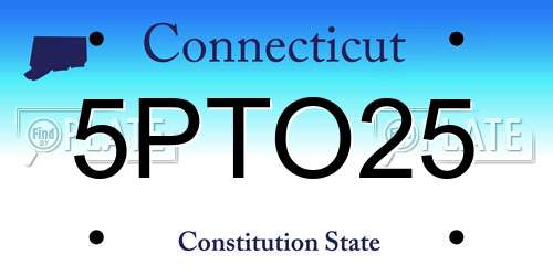 5PTO25 Connecticut License Plate