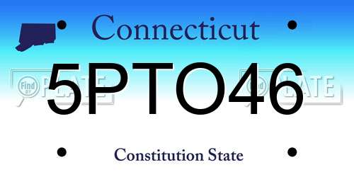 5PTO46 Connecticut License Plate