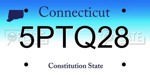 5PTQ28 Connecticut License Plate