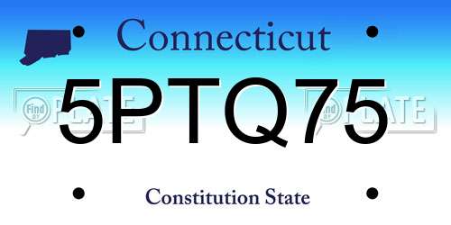 5PTQ75 Connecticut License Plate