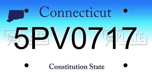 5PV0717 Connecticut License Plate