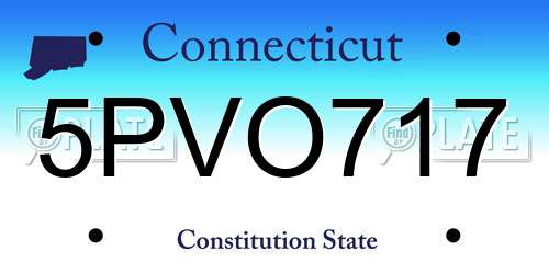 5PVO717 Connecticut License Plate