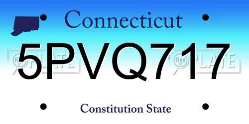 5PVQ717 Connecticut License Plate