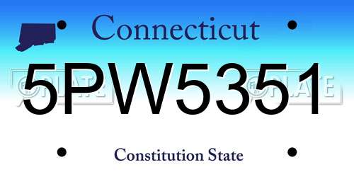 5PW5351 Connecticut License Plate