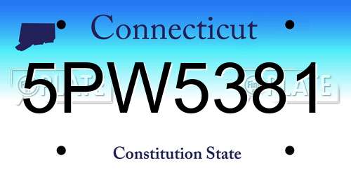 5PW5381 Connecticut License Plate
