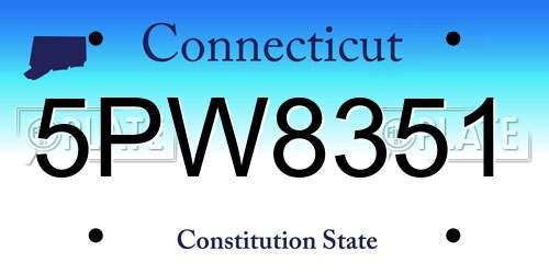 5PW8351 Connecticut License Plate