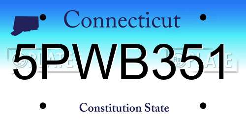 5PWB351 Connecticut License Plate