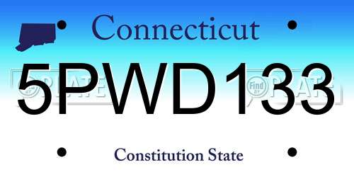5PWD133 Connecticut License Plate