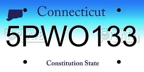 5PWO133 Connecticut License Plate