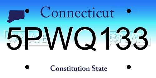 5PWQ133 Connecticut License Plate