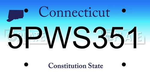 5PWS351 Connecticut License Plate