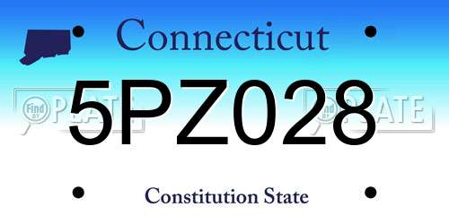 5PZ028 Connecticut License Plate