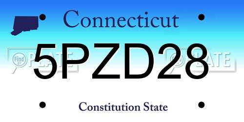 5PZD28 Connecticut License Plate