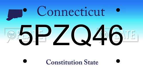 5PZQ46 Connecticut License Plate