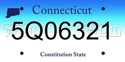 5Q06321 Connecticut License Plate