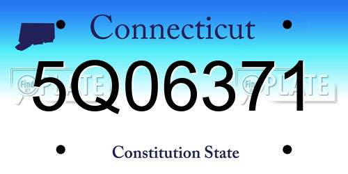 5Q06371 Connecticut License Plate