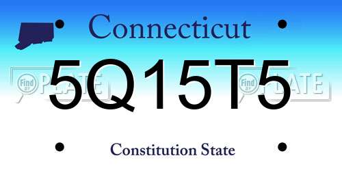 5Q15T5 Connecticut License Plate