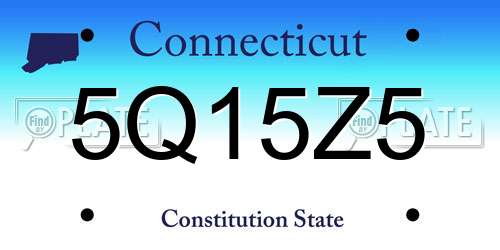 5Q15Z5 Connecticut License Plate