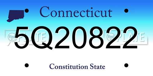 5Q20822 Connecticut License Plate
