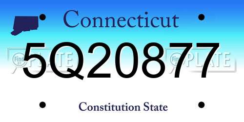 5Q20877 Connecticut License Plate