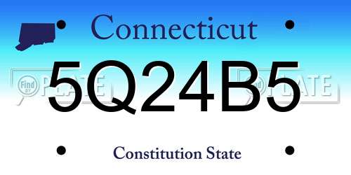 5Q24B5 Connecticut License Plate