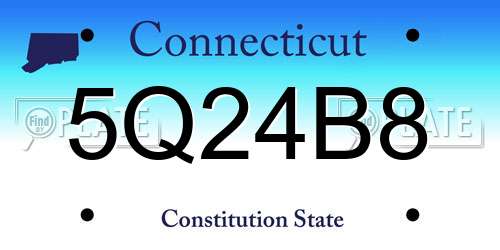 5Q24B8 Connecticut License Plate
