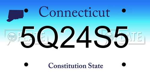 5Q24S5 Connecticut License Plate