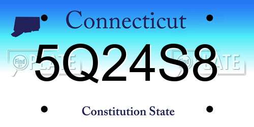 5Q24S8 Connecticut License Plate