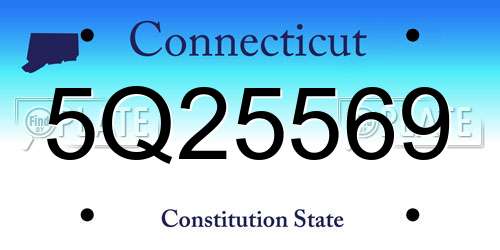 5Q25569 Connecticut License Plate