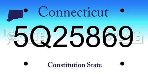 5Q25869 Connecticut License Plate