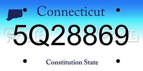 5Q28869 Connecticut License Plate