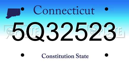 5Q32523 Connecticut License Plate