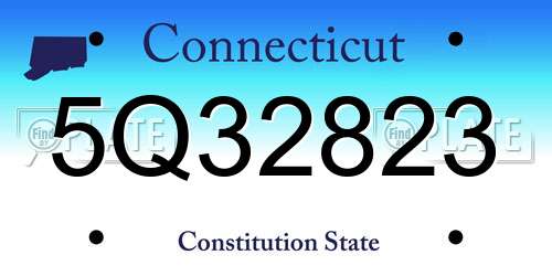 5Q32823 Connecticut License Plate