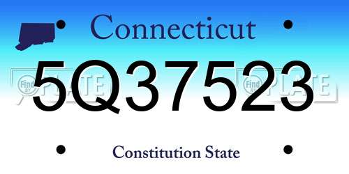 5Q37523 Connecticut License Plate