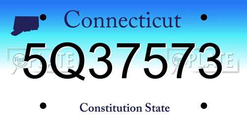 5Q37573 Connecticut License Plate