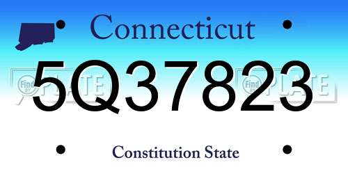 5Q37823 Connecticut License Plate