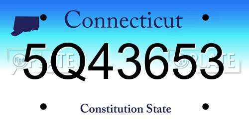 5Q43653 Connecticut License Plate