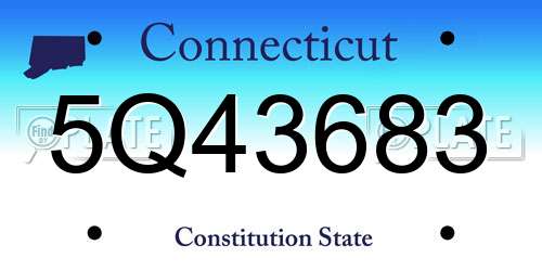 5Q43683 Connecticut License Plate