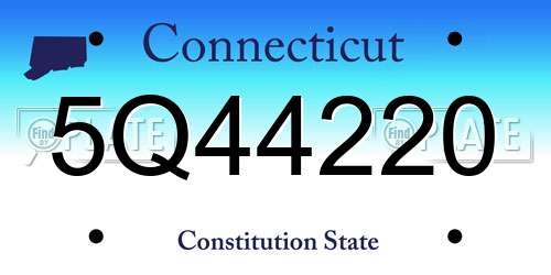 5Q44220 Connecticut License Plate