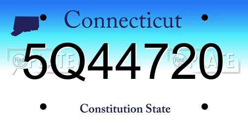5Q44720 Connecticut License Plate