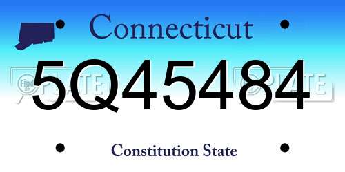 5Q45484 Connecticut License Plate