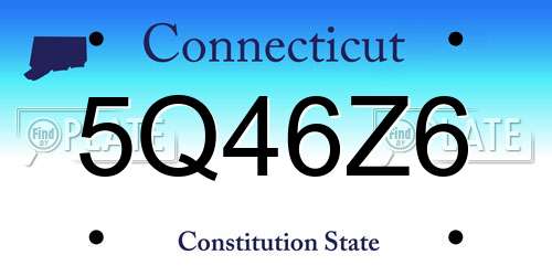 5Q46Z6 Connecticut License Plate