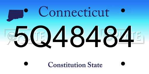 5Q48484 Connecticut License Plate