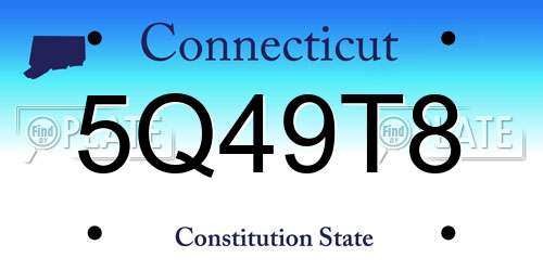 5Q49T8 Connecticut License Plate