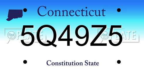 5Q49Z5 Connecticut License Plate