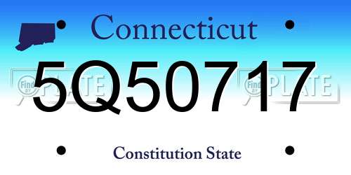 5Q50717 Connecticut License Plate